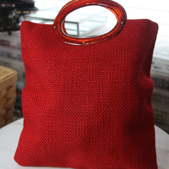 VINTAGE 1940's woven bag with Bakelite Handles - Picture 3 of 3